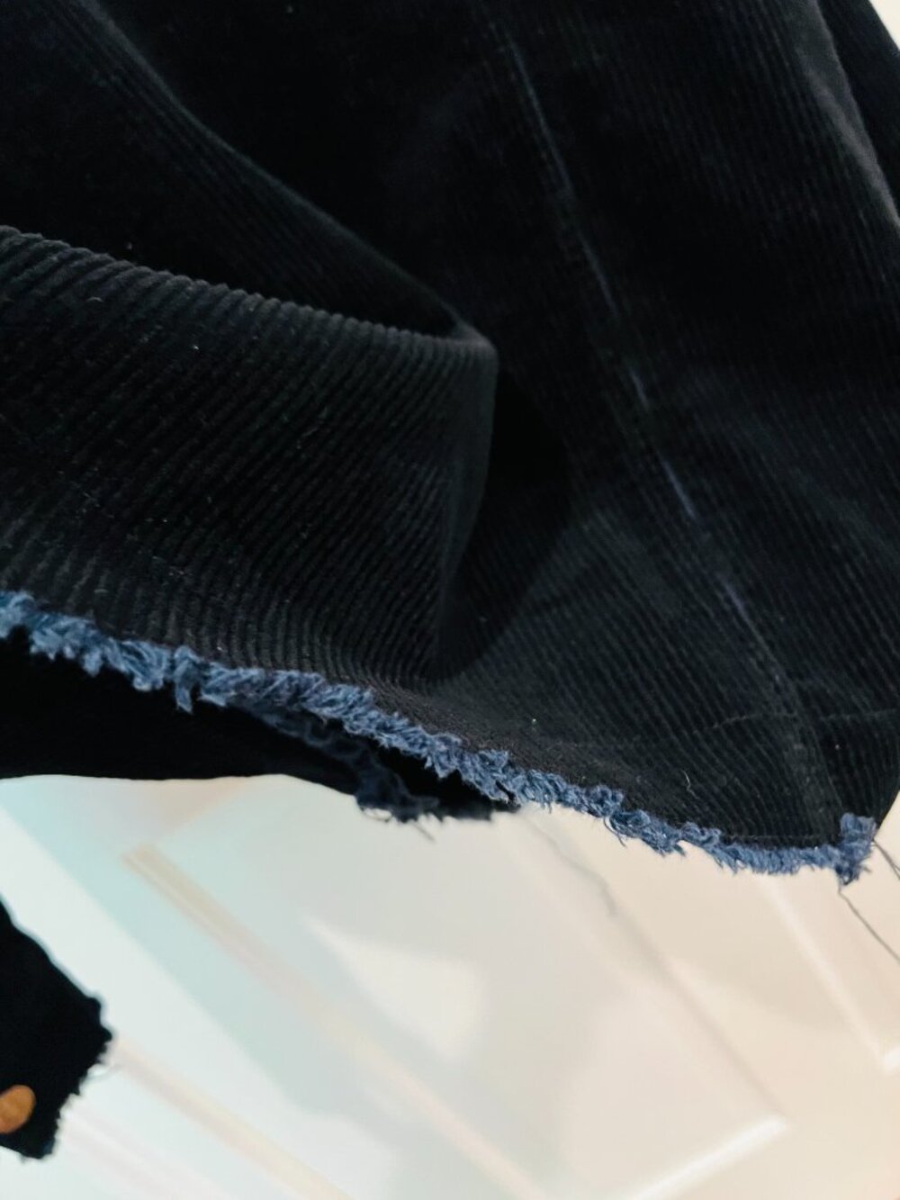 black corduroy jacket is from Zara and features a frayed hem Size Small - Picture 13 of 16